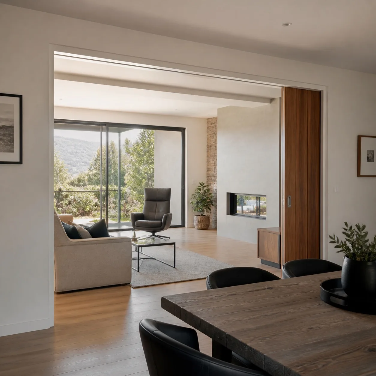 Modern cavity slider door system by Brightwater Joinery