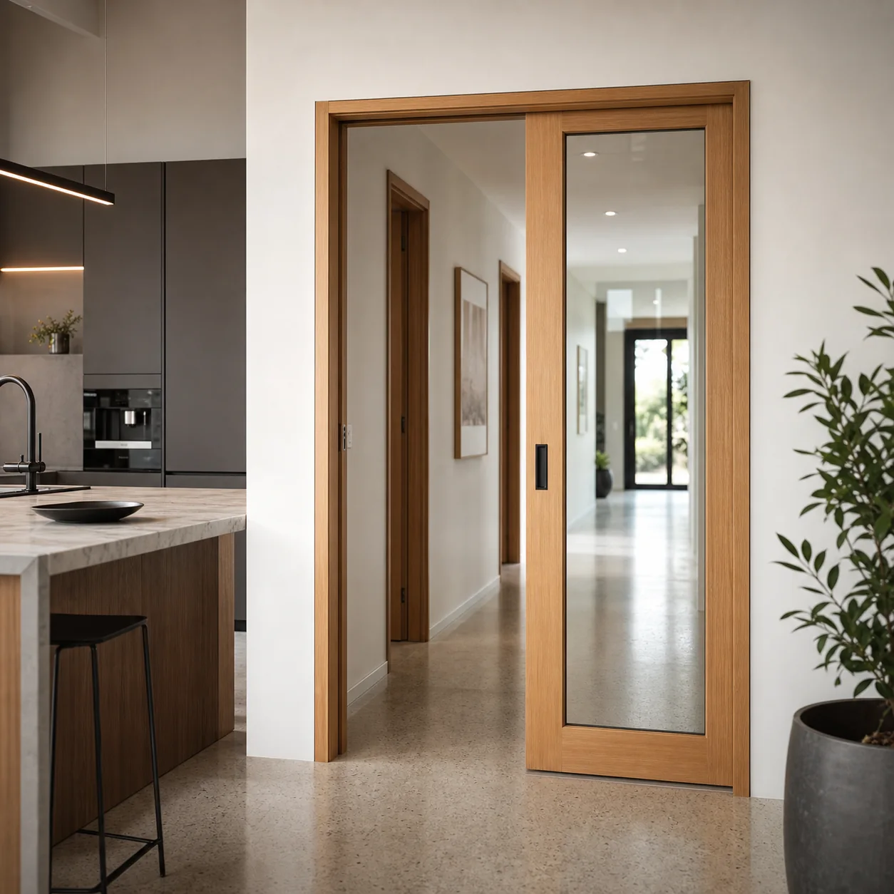 Clearview cavity slider variation with glass vision panel