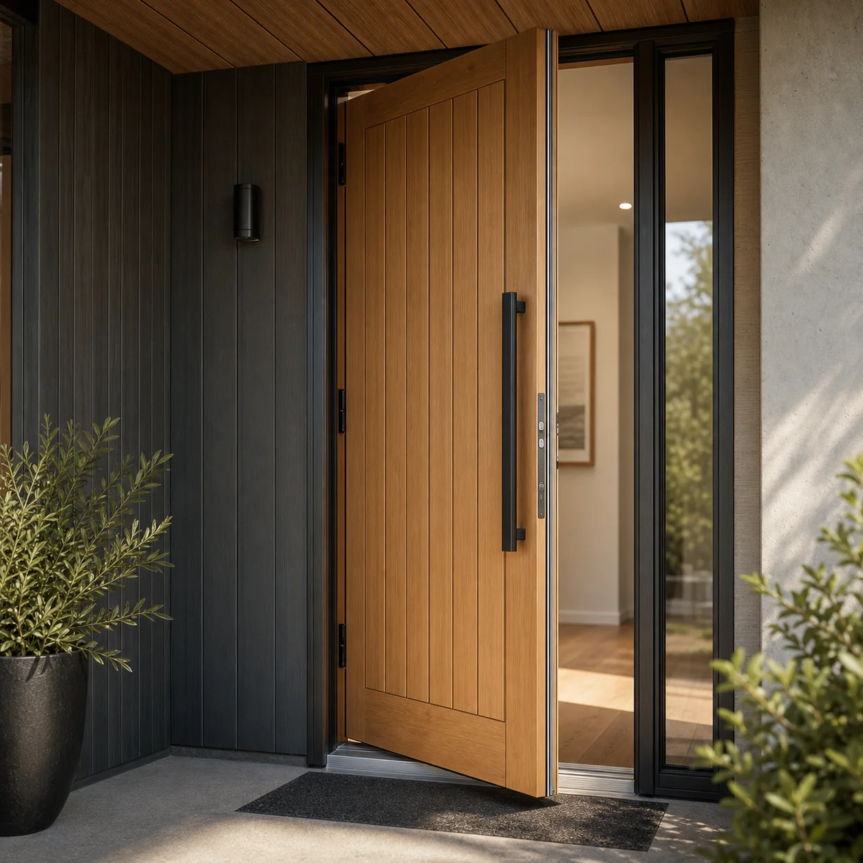 Thermal exterior door variation showing threshold and weather seal detailing