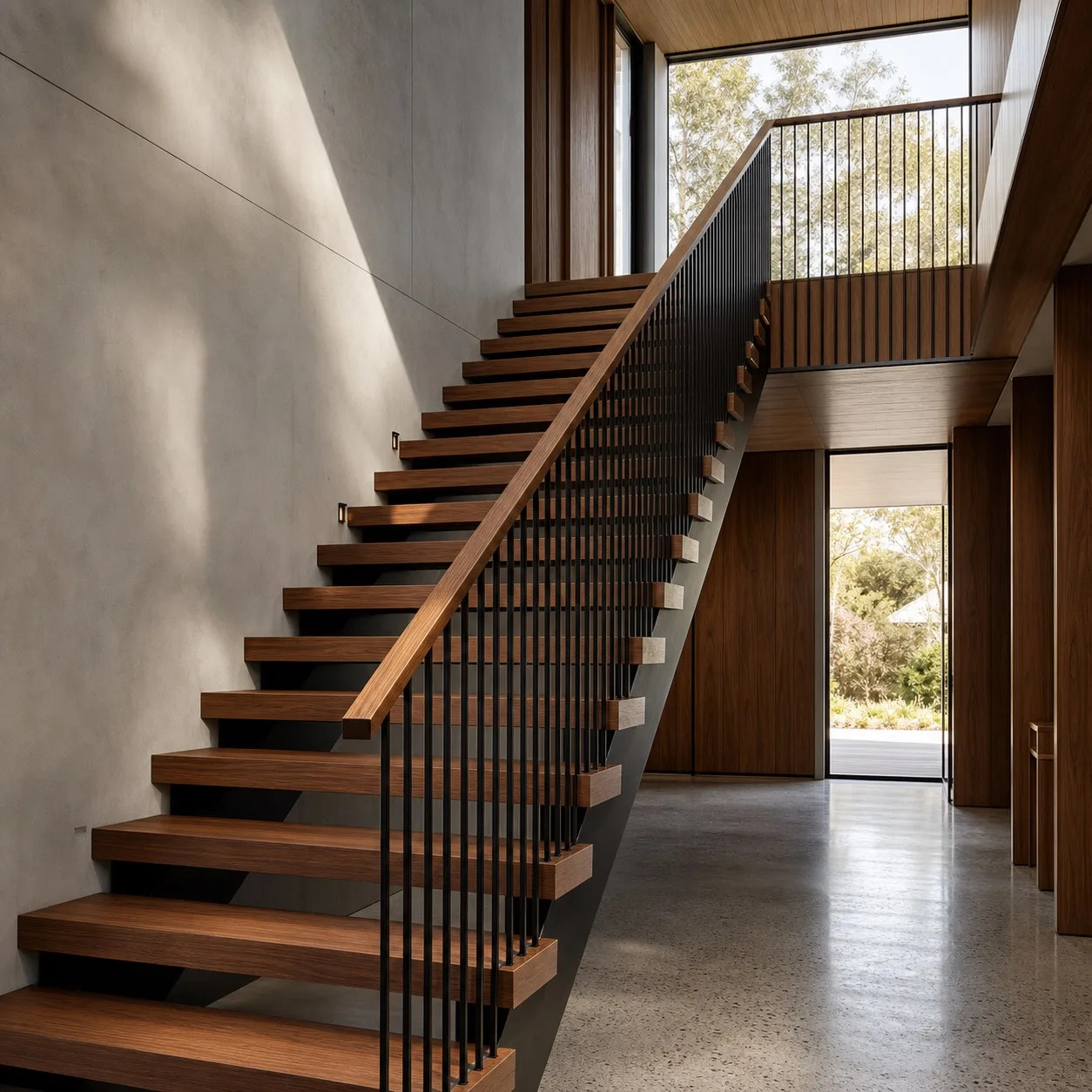 Custom timber staircase by Brightwater Joinery