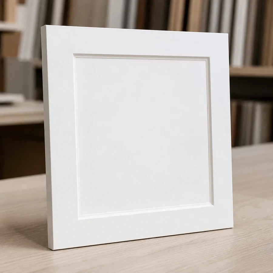 White wardrobe material finish sample